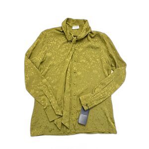 NWT Saint Laurent SS20 Silk Blouse Green Women’s French 36 / US 4 Luxury Top